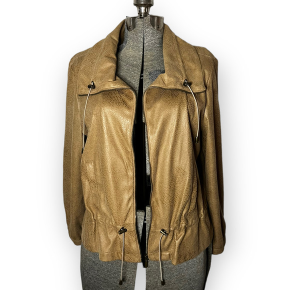 Ruby Rd. Favorites Women's Tawny Faux Suede Lizard Print Jacket Sz 12 - Picture 3 of 11